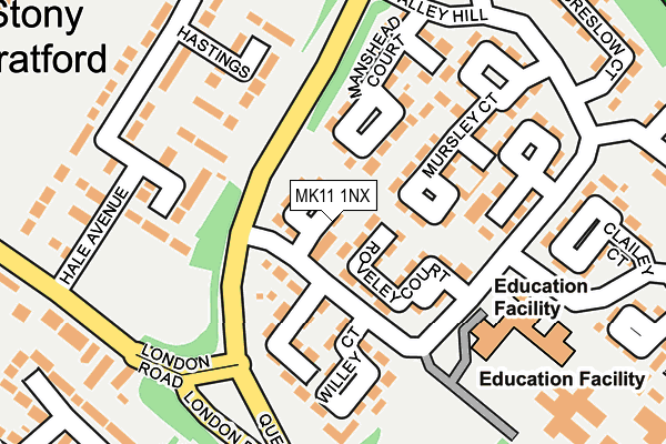 MK11 1NX map - OS OpenMap – Local (Ordnance Survey)