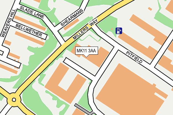 MK11 3AA map - OS OpenMap – Local (Ordnance Survey) MK11 3AA map - OS OpenMap – Local (Ordnance Survey)