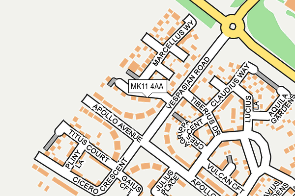 MK11 4AA map - OS OpenMap – Local (Ordnance Survey) MK11 4AA map - OS OpenMap – Local (Ordnance Survey)