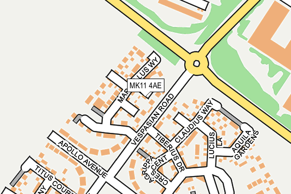 MK11 4AE map - OS OpenMap – Local (Ordnance Survey) MK11 4AE map - OS OpenMap – Local (Ordnance Survey)
