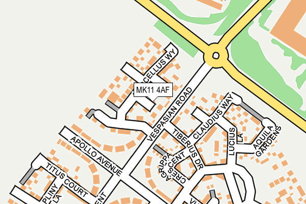 MK11 4AF map - OS OpenMap – Local (Ordnance Survey) MK11 4AF map - OS OpenMap – Local (Ordnance Survey)