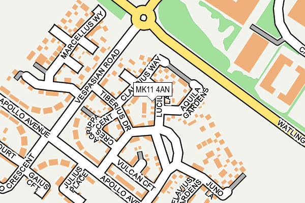 MK11 4AN map - OS OpenMap – Local (Ordnance Survey) MK11 4AN map - OS OpenMap – Local (Ordnance Survey)