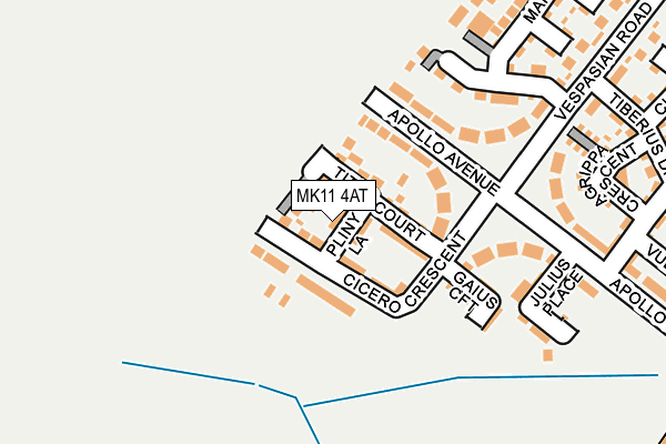 MK11 4AT map - OS OpenMap – Local (Ordnance Survey)