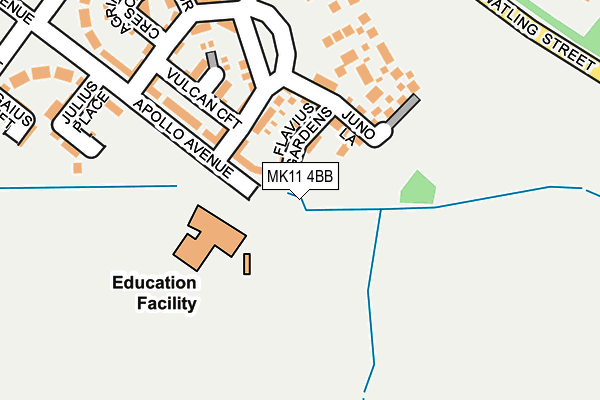 MK11 4BB map - OS OpenMap – Local (Ordnance Survey) MK11 4BB map - OS OpenMap – Local (Ordnance Survey)