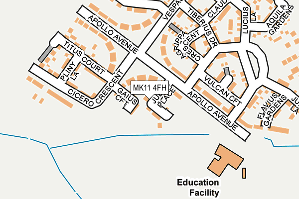 MK11 4FH map - OS OpenMap – Local (Ordnance Survey) MK11 4FH map - OS OpenMap – Local (Ordnance Survey)
