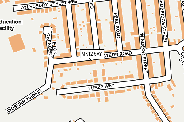 MK12 5AY map - OS OpenMap – Local (Ordnance Survey) MK12 5AY map - OS OpenMap – Local (Ordnance Survey)