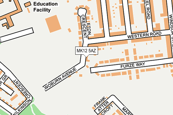 MK12 5AZ map - OS OpenMap – Local (Ordnance Survey) MK12 5AZ map - OS OpenMap – Local (Ordnance Survey)