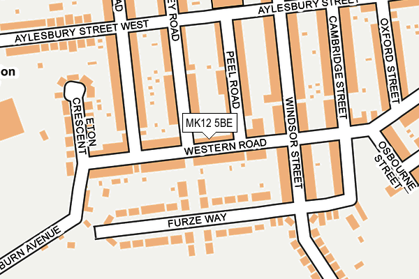 MK12 5BE map - OS OpenMap – Local (Ordnance Survey) MK12 5BE map - OS OpenMap – Local (Ordnance Survey)
