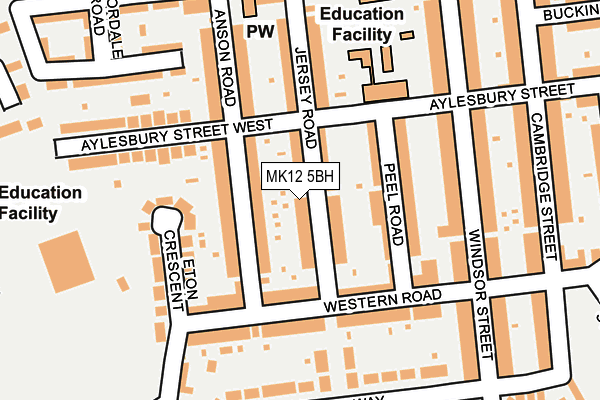 MK12 5BH map - OS OpenMap – Local (Ordnance Survey) MK12 5BH map - OS OpenMap – Local (Ordnance Survey)