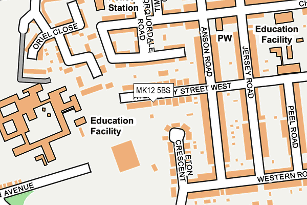 MK12 5BS map - OS OpenMap – Local (Ordnance Survey) MK12 5BS map - OS OpenMap – Local (Ordnance Survey)