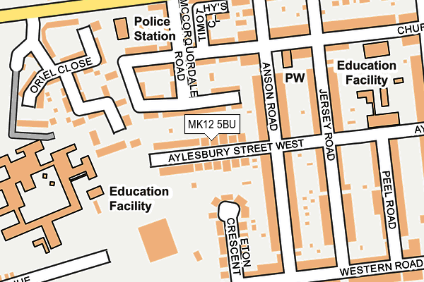 MK12 5BU map - OS OpenMap – Local (Ordnance Survey) MK12 5BU map - OS OpenMap – Local (Ordnance Survey)