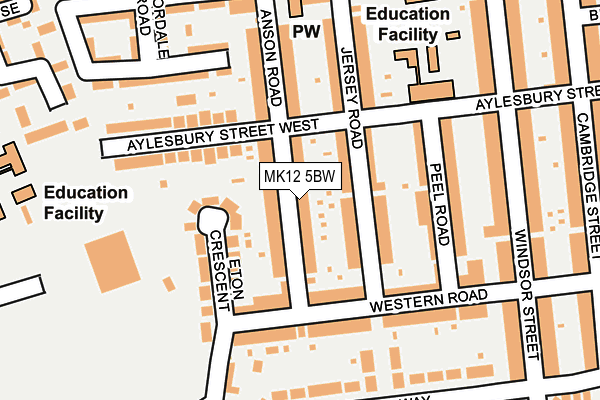 MK12 5BW map - OS OpenMap – Local (Ordnance Survey) MK12 5BW map - OS OpenMap – Local (Ordnance Survey)