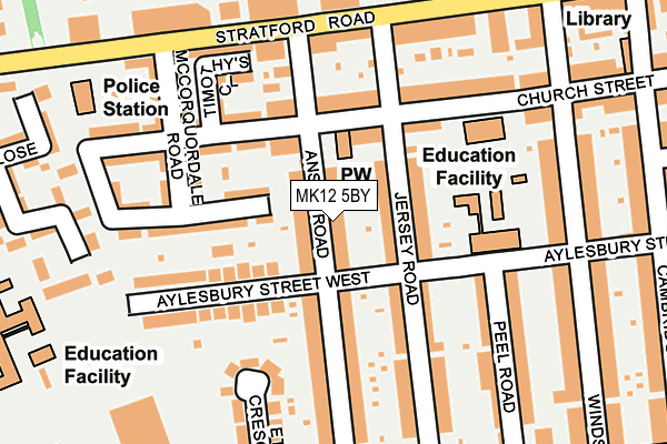 MK12 5BY map - OS OpenMap – Local (Ordnance Survey) MK12 5BY map - OS OpenMap – Local (Ordnance Survey)