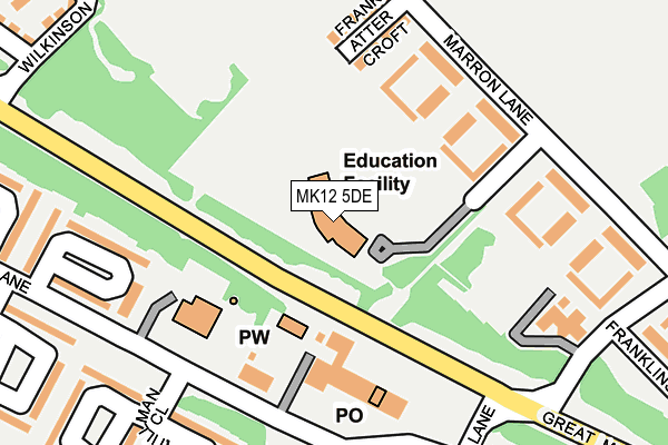 MK12 5DE map - OS OpenMap – Local (Ordnance Survey)