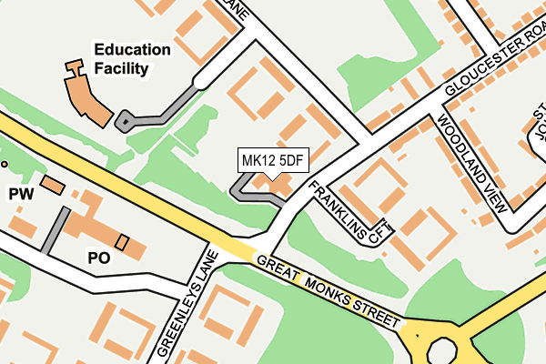 MK12 5DF map - OS OpenMap – Local (Ordnance Survey)