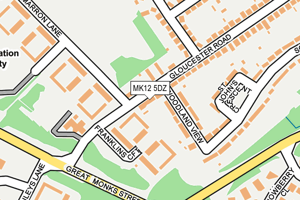 MK12 5DZ map - OS OpenMap – Local (Ordnance Survey) MK12 5DZ map - OS OpenMap – Local (Ordnance Survey)