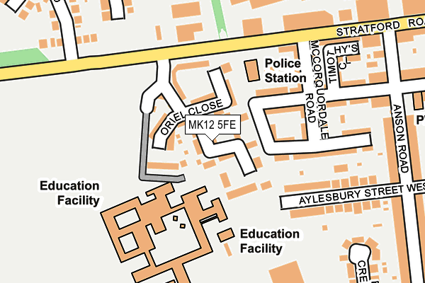 MK12 5FE map - OS OpenMap – Local (Ordnance Survey) MK12 5FE map - OS OpenMap – Local (Ordnance Survey)