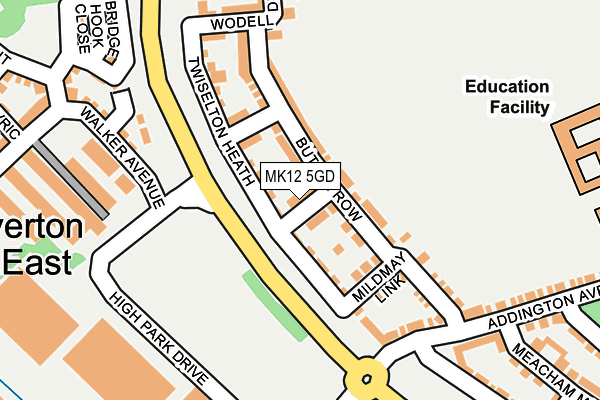 MK12 5GD map - OS OpenMap – Local (Ordnance Survey)