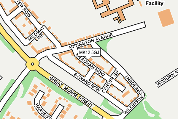 MK12 5GJ map - OS OpenMap – Local (Ordnance Survey) MK12 5GJ map - OS OpenMap – Local (Ordnance Survey)