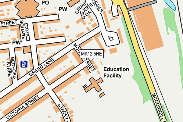 MK12 5HE map - OS OpenMap – Local (Ordnance Survey)