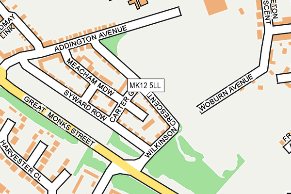 MK12 5LL map - OS OpenMap – Local (Ordnance Survey) MK12 5LL map - OS OpenMap – Local (Ordnance Survey)