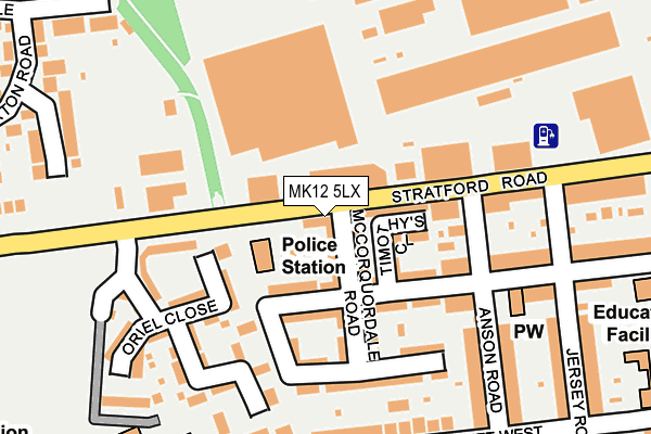 MK12 5LX map - OS OpenMap – Local (Ordnance Survey) MK12 5LX map - OS OpenMap – Local (Ordnance Survey)