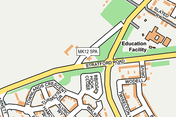 MK12 5PA map - OS OpenMap – Local (Ordnance Survey) MK12 5PA map - OS OpenMap – Local (Ordnance Survey)