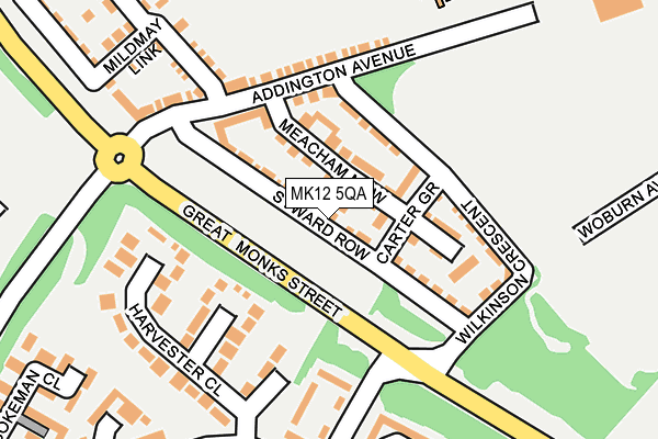 MK12 5QA map - OS OpenMap – Local (Ordnance Survey) MK12 5QA map - OS OpenMap – Local (Ordnance Survey)