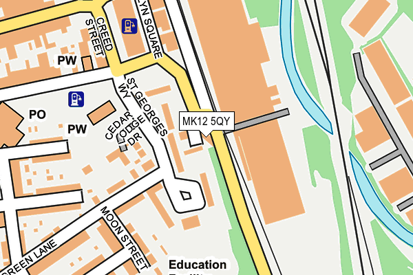 MK12 5QY map - OS OpenMap – Local (Ordnance Survey) MK12 5QY map - OS OpenMap – Local (Ordnance Survey)