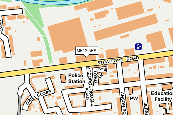 MK12 5RS map - OS OpenMap – Local (Ordnance Survey) MK12 5RS map - OS OpenMap – Local (Ordnance Survey)