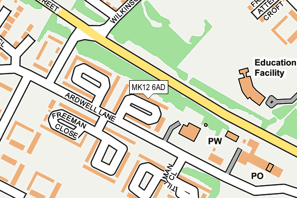 MK12 6AD map - OS OpenMap – Local (Ordnance Survey) MK12 6AD map - OS OpenMap – Local (Ordnance Survey)
