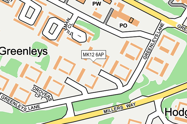 MK12 6AP map - OS OpenMap – Local (Ordnance Survey)