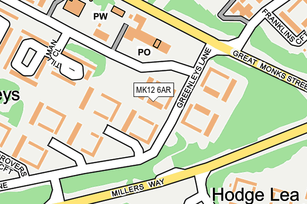 MK12 6AR map - OS OpenMap – Local (Ordnance Survey) MK12 6AR map - OS OpenMap – Local (Ordnance Survey)