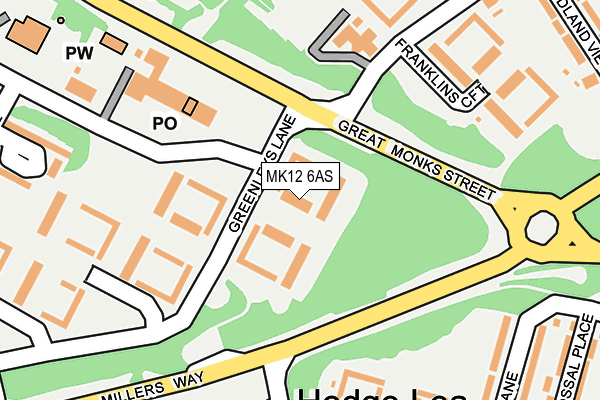 MK12 6AS map - OS OpenMap – Local (Ordnance Survey) MK12 6AS map - OS OpenMap – Local (Ordnance Survey)