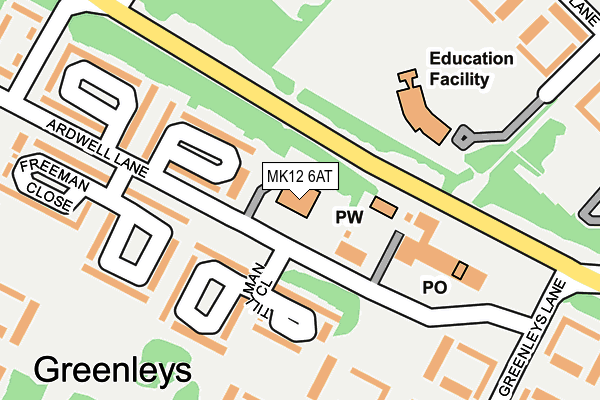 MK12 6AT map - OS OpenMap – Local (Ordnance Survey) MK12 6AT map - OS OpenMap – Local (Ordnance Survey)