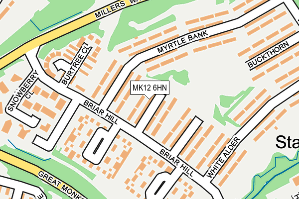 MK12 6HN map - OS OpenMap – Local (Ordnance Survey) MK12 6HN map - OS OpenMap – Local (Ordnance Survey)