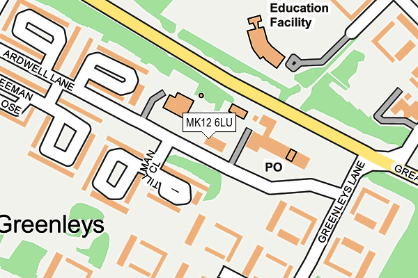 MK12 6LU map - OS OpenMap – Local (Ordnance Survey) MK12 6LU map - OS OpenMap – Local (Ordnance Survey)