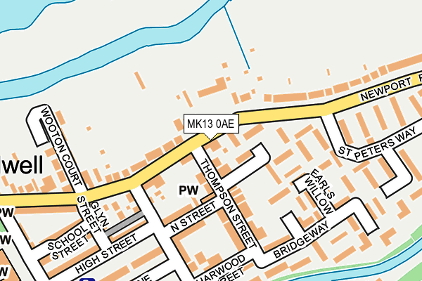 MK13 0AE map - OS OpenMap – Local (Ordnance Survey) MK13 0AE map - OS OpenMap – Local (Ordnance Survey)