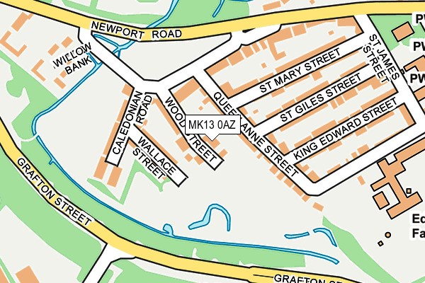 MK13 0AZ map - OS OpenMap – Local (Ordnance Survey) MK13 0AZ map - OS OpenMap – Local (Ordnance Survey)