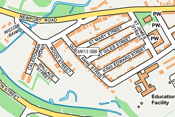MK13 0BB map - OS OpenMap – Local (Ordnance Survey) MK13 0BB map - OS OpenMap – Local (Ordnance Survey)