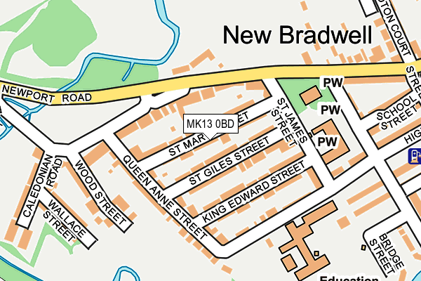MK13 0BD map - OS OpenMap – Local (Ordnance Survey) MK13 0BD map - OS OpenMap – Local (Ordnance Survey)