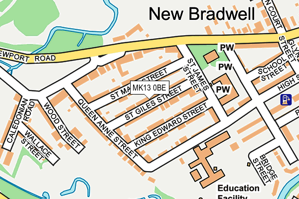 MK13 0BE map - OS OpenMap – Local (Ordnance Survey) MK13 0BE map - OS OpenMap – Local (Ordnance Survey)