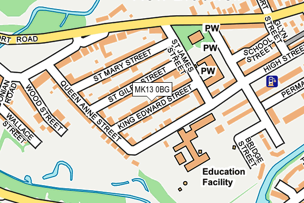 MK13 0BG map - OS OpenMap – Local (Ordnance Survey) MK13 0BG map - OS OpenMap – Local (Ordnance Survey)