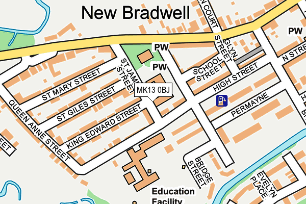 MK13 0BJ map - OS OpenMap – Local (Ordnance Survey) MK13 0BJ map - OS OpenMap – Local (Ordnance Survey)