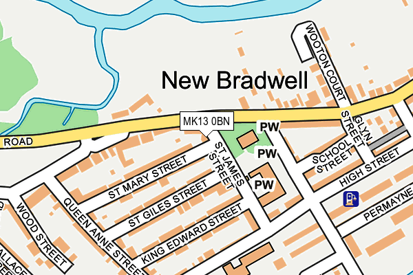 MK13 0BN map - OS OpenMap – Local (Ordnance Survey) MK13 0BN map - OS OpenMap – Local (Ordnance Survey)