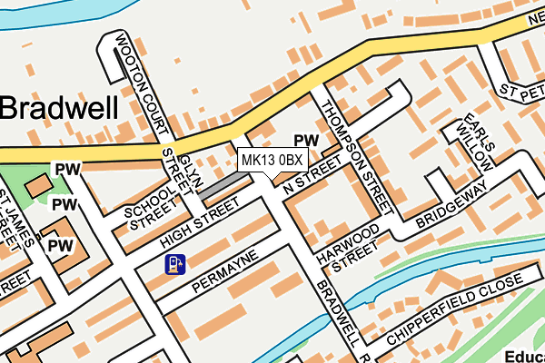 MK13 0BX map - OS OpenMap – Local (Ordnance Survey) MK13 0BX map - OS OpenMap – Local (Ordnance Survey)