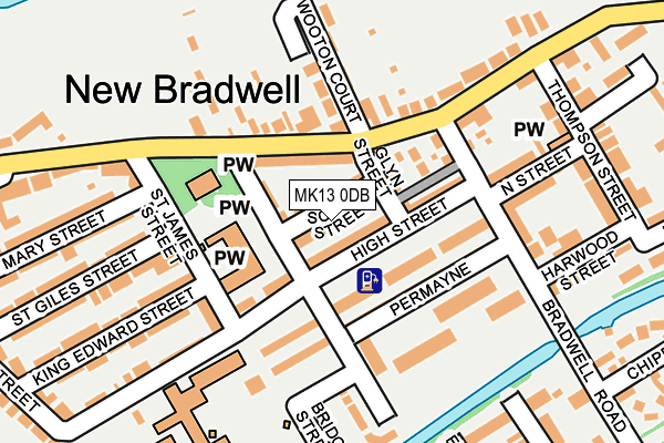 MK13 0DB map - OS OpenMap – Local (Ordnance Survey)
