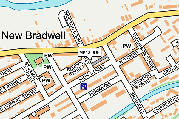 MK13 0DF map - OS OpenMap – Local (Ordnance Survey)