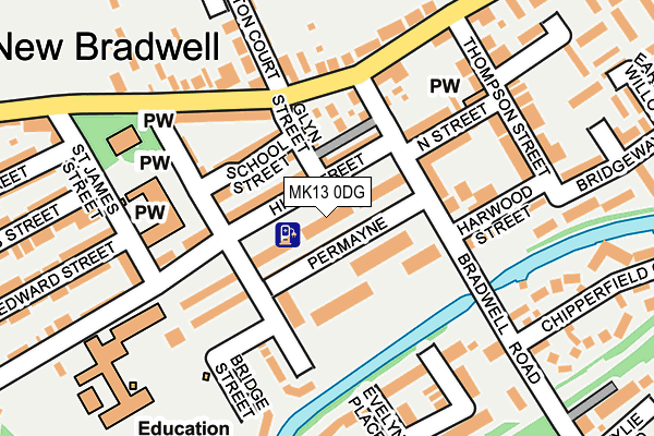 MK13 0DG map - OS OpenMap – Local (Ordnance Survey)