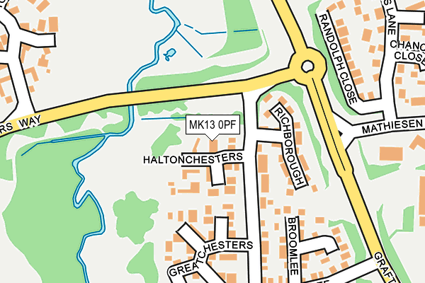 MK13 0PF map - OS OpenMap – Local (Ordnance Survey) MK13 0PF map - OS OpenMap – Local (Ordnance Survey)